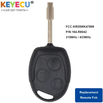 KEYECU 315MHz 4D63 שבב ה-FCC: KR55WK47899 החלפת 3 כפתור מרחוק המכונית Fob מפתח FO21 הלהב. פורד טרנזיט לחבר את השוק